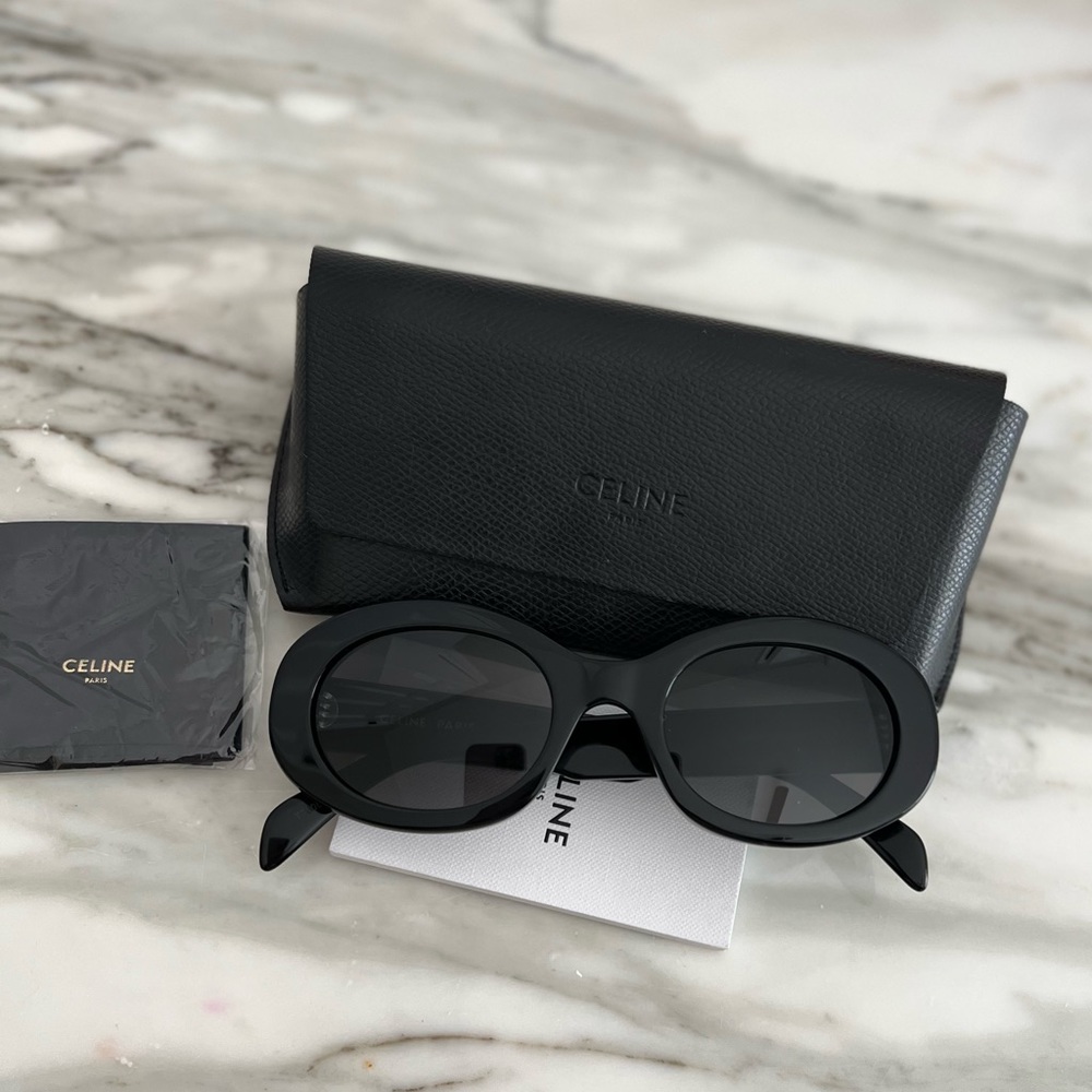 Celine Black Oval Sunglasses